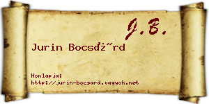 Jurin Bocsárd névjegykártya